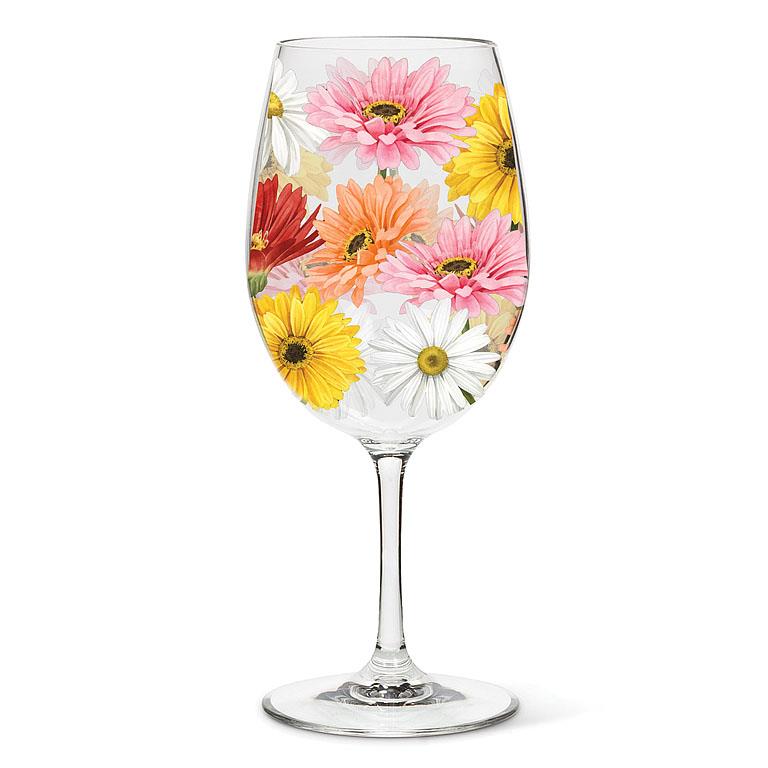 Gerbera Daisy Wine Glass | Putti Fine Furnishings Canada