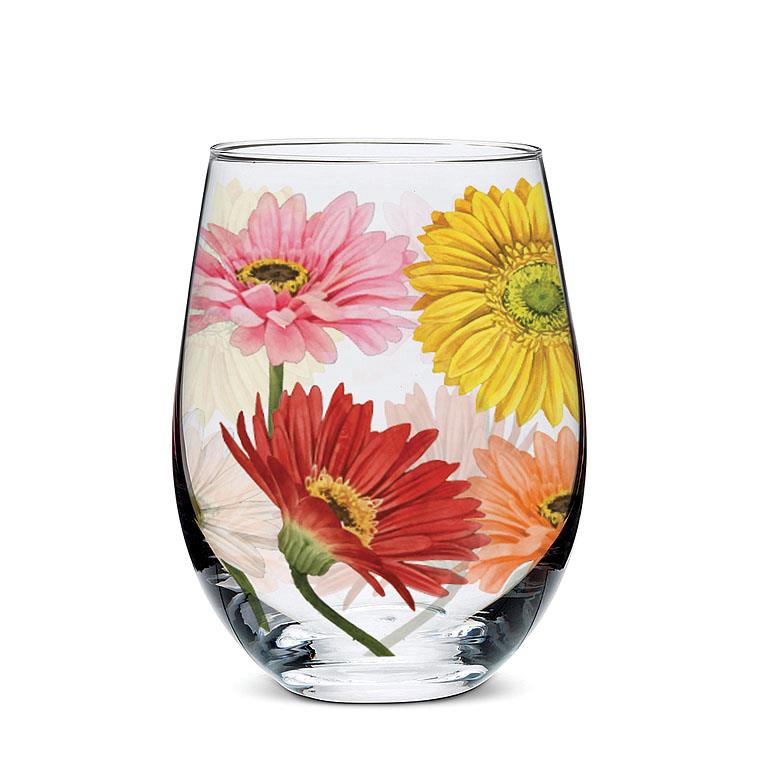 Gerbera Daisy Wine Glass | Putti Fine Furnishings Canada