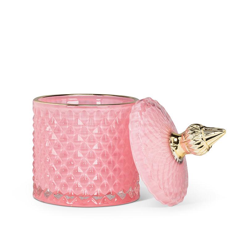 Quilted Covered Jar - Pink | Putti Fine Furnishings 