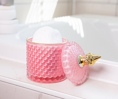 Quilted Covered Jar - Pink