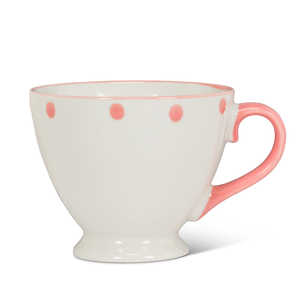 Pedestal Cup with Pink Dots | Putti Fine Furnishings Canada