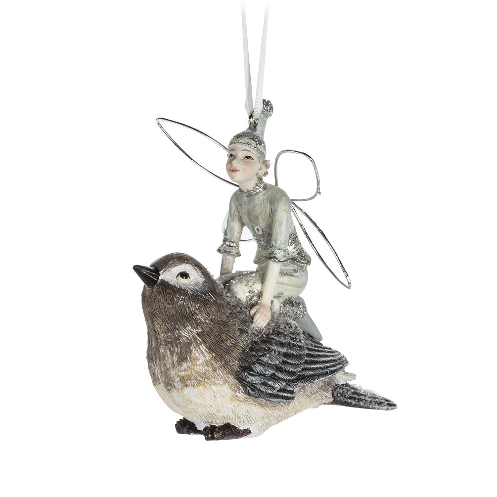 Fairy on Bird Ornament