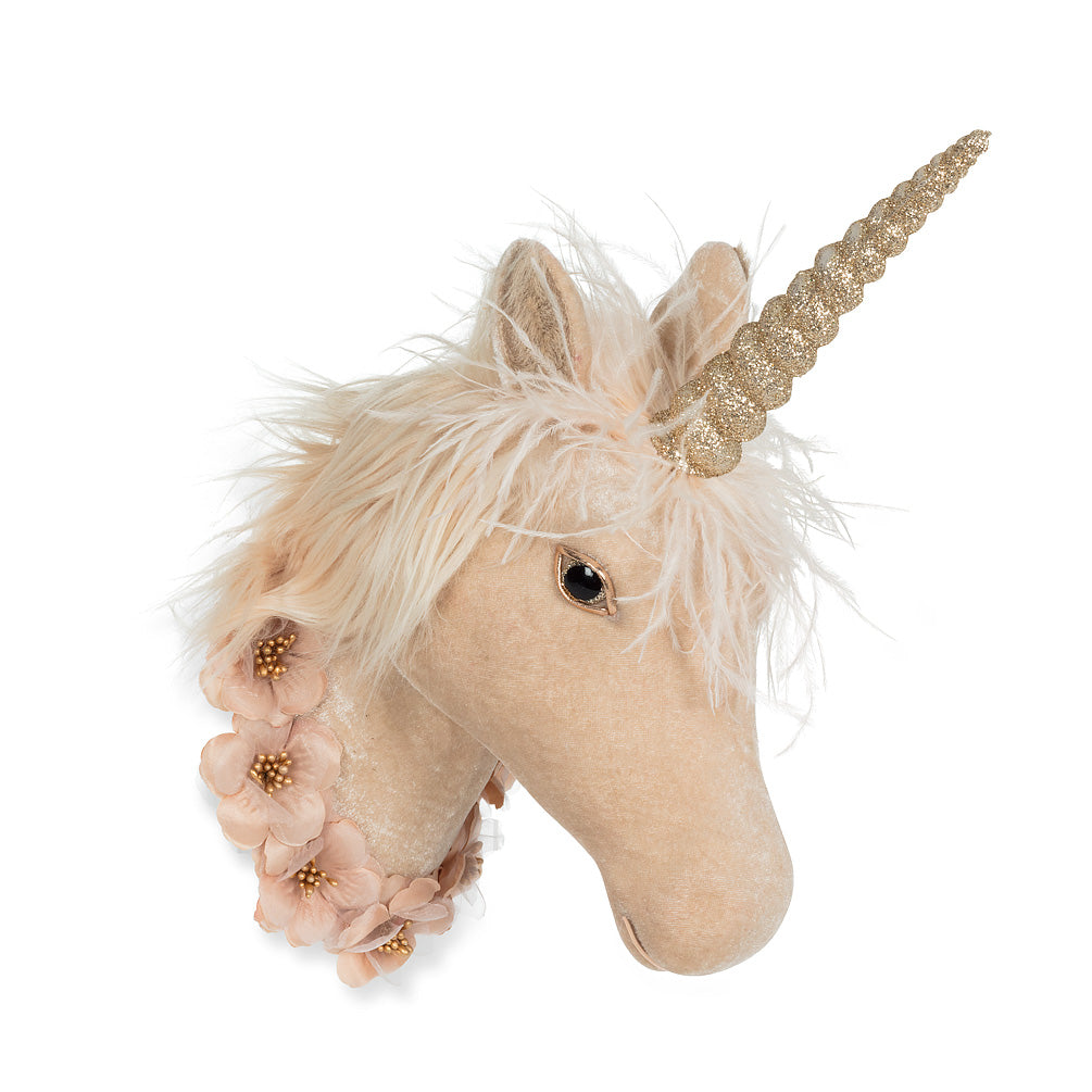 Wall Mount Unicorn Head with Garland | Le Petite Putti