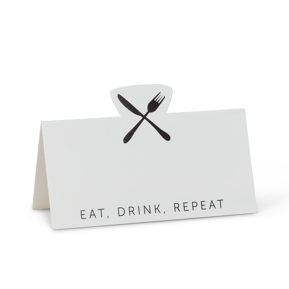 Eat, Drink, Repeat Folded Place Cards