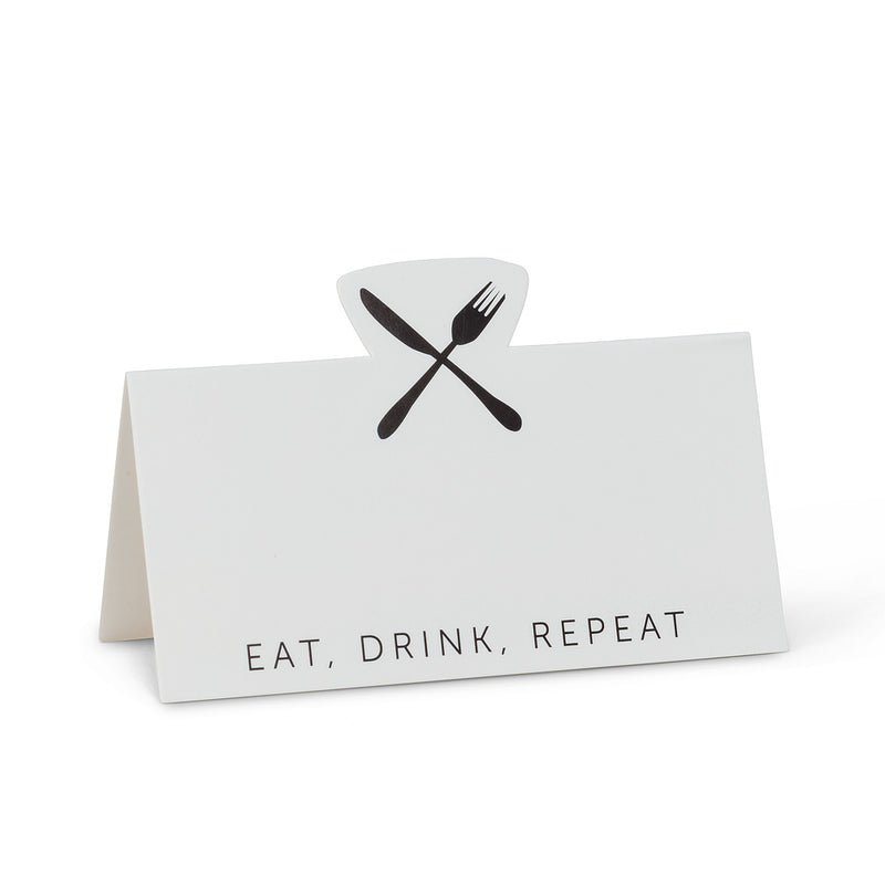 Eat, Drink, Repeat Folded Place Cards