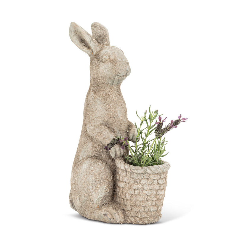 Tall Rabbit with Basket Planter | Putti Fine Furnishings Canada