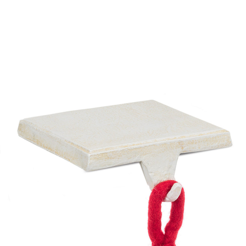 White Flat Base Christmas Stocking Holder | Putti Christmas Canada