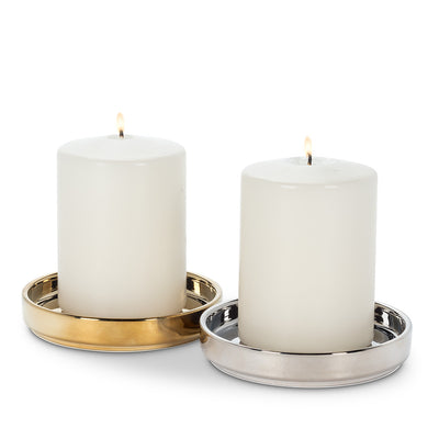 Coaster Candle Base Silver | Putti Fine Furnishings