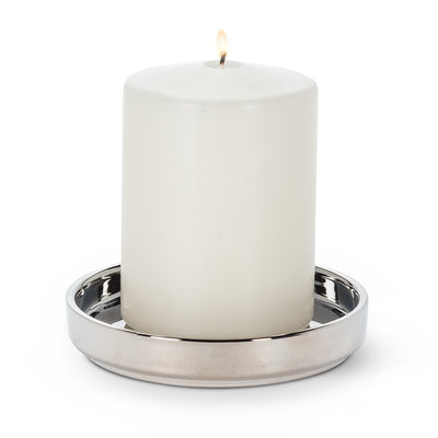 Coaster Candle Base Silver | Putti Fine Furnishings