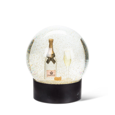 Champagne Bottle and Flute Snow Globe | Putti Christmas Canada