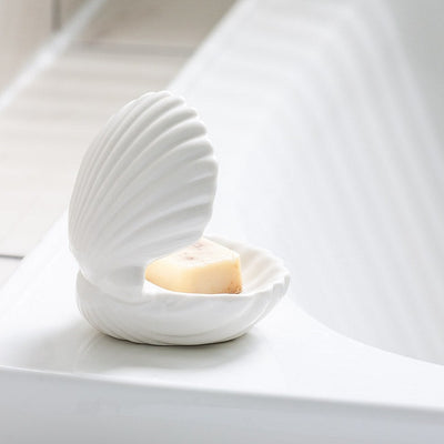 White Double Clam Shell Dish