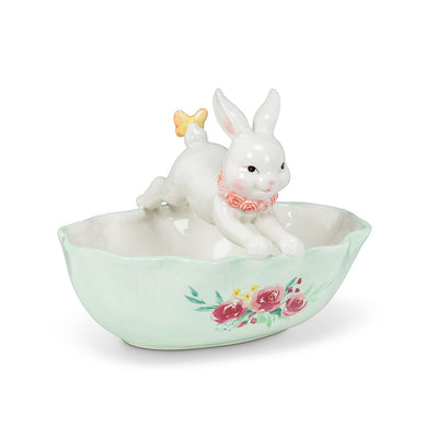 Leaping Bunny Handled Dish | Putti Fine Furnishings
