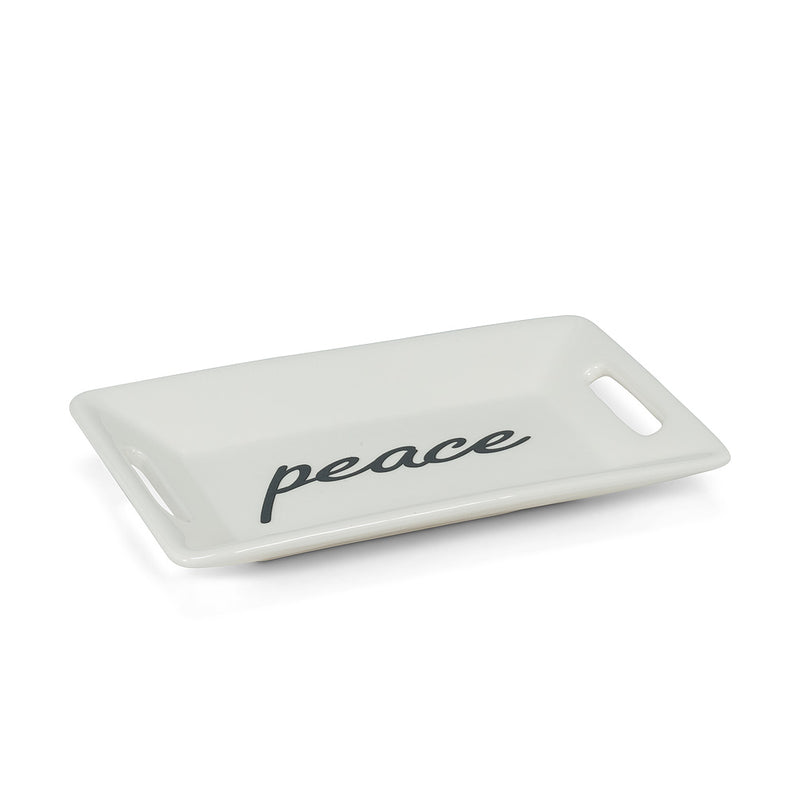 Small Peace Rectangle Dish | Putti Christmas Canada