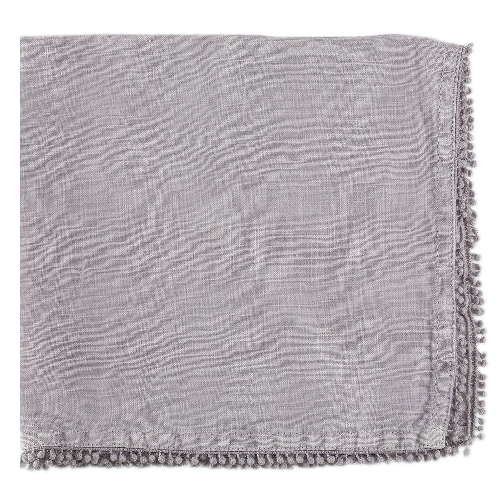 Linen Napkin with Ball Trim - Lilac - Tableware - AC-Abbot Collection - Putti Fine Furnishings Toronto Canada - 1