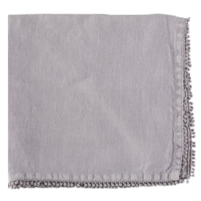 Linen Napkin with Ball Trim - Lilac - Tableware - AC-Abbot Collection - Putti Fine Furnishings Toronto Canada - 1