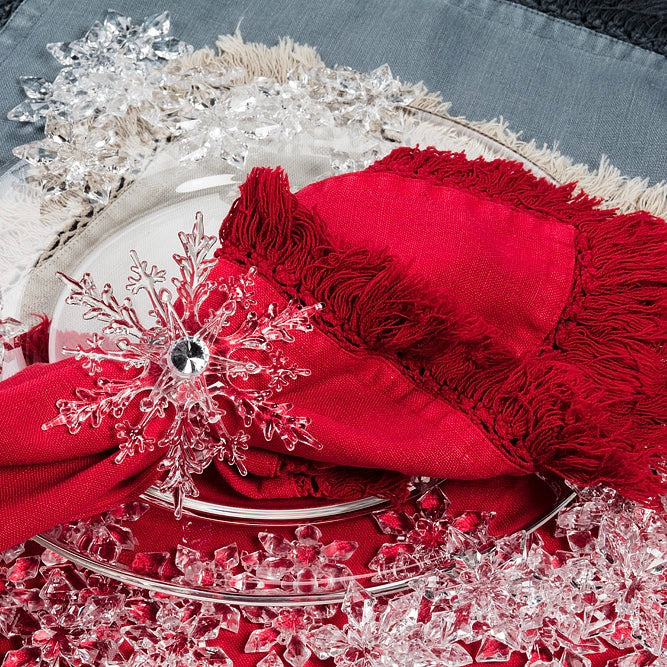 Tasselled Napkin - Red, AC-Abbott Collection, Putti Fine Furnishings