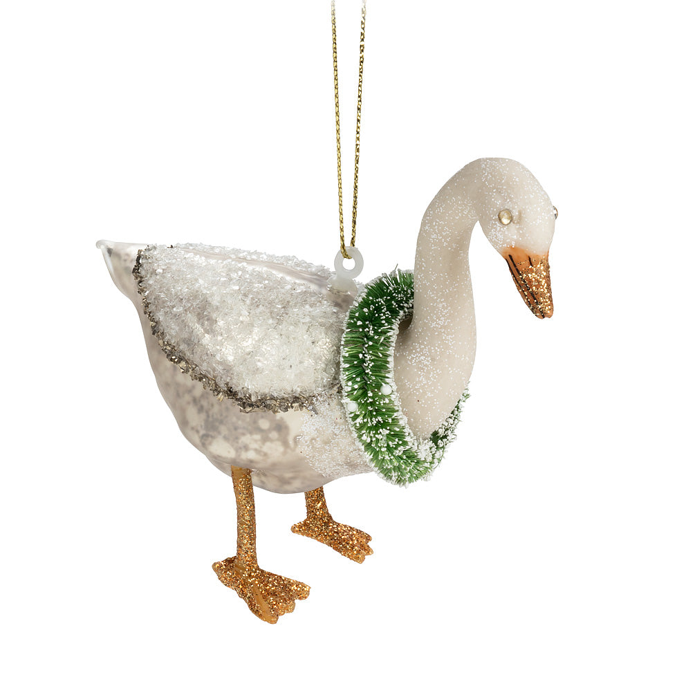 Goose with Wreath Ornament  | Putti Christmas Canada