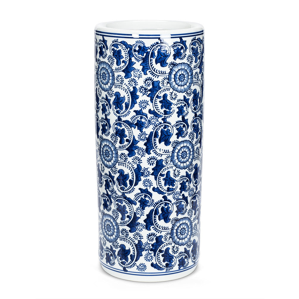 Umbrella Stand Indigo Patterned - Accessories - Abbot Collection - Putti Fine Furnishings Toronto Canada