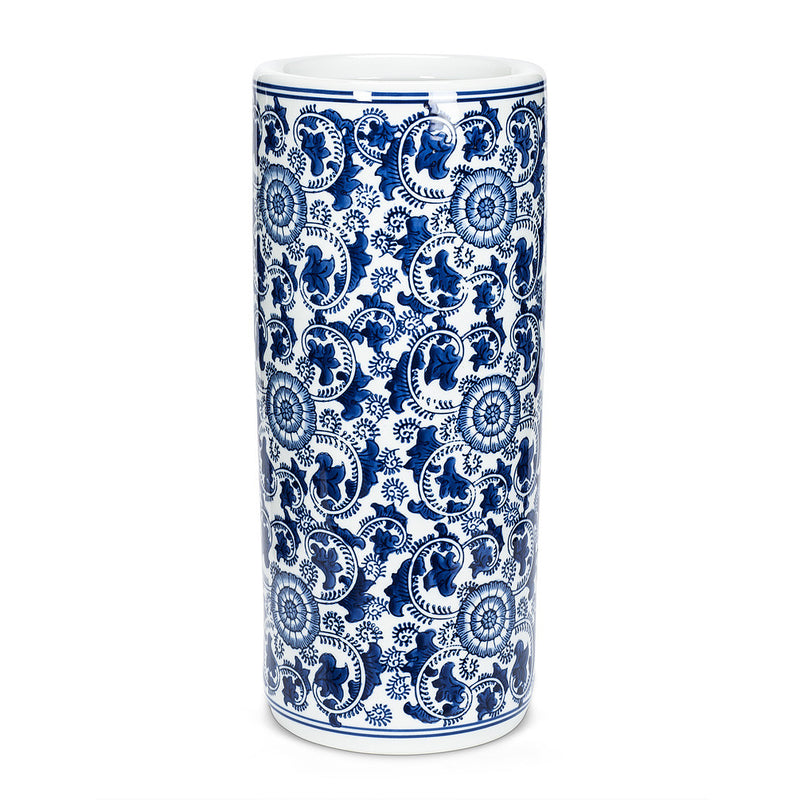 Umbrella Stand Indigo Patterned - Accessories - Abbot Collection - Putti Fine Furnishings Toronto Canada