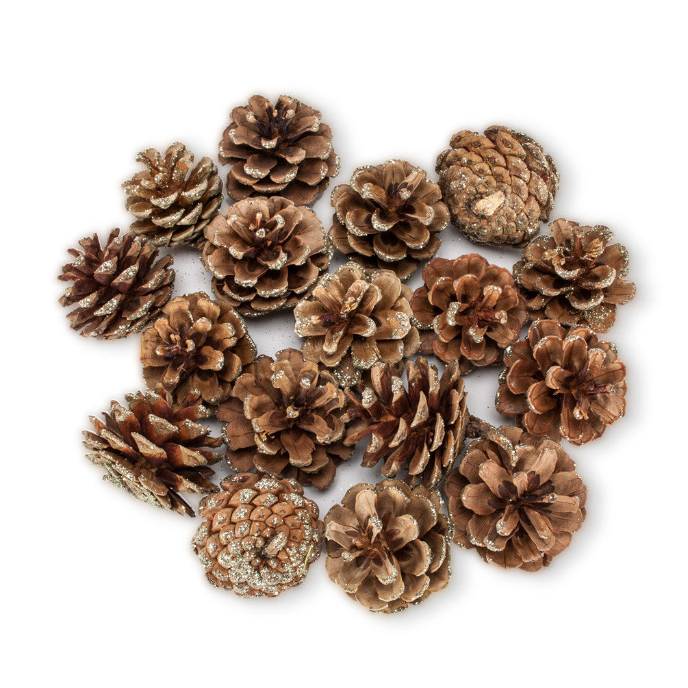 Large Pinecones with Gold Glitter - Christmas - AC-Abbot Collection - Putti Fine Furnishings Toronto Canada - 1