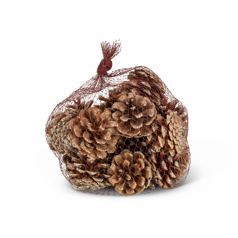 Large Pinecones with Gold Glitter - Christmas - AC-Abbot Collection - Putti Fine Furnishings Toronto Canada - 1
