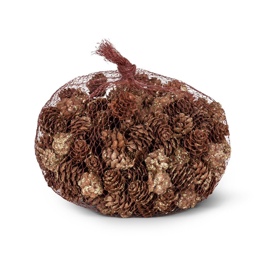 Small Pinecones with Gold Glitter - Christmas - AC-Abbot Collection - Putti Fine Furnishings Toronto Canada - 2