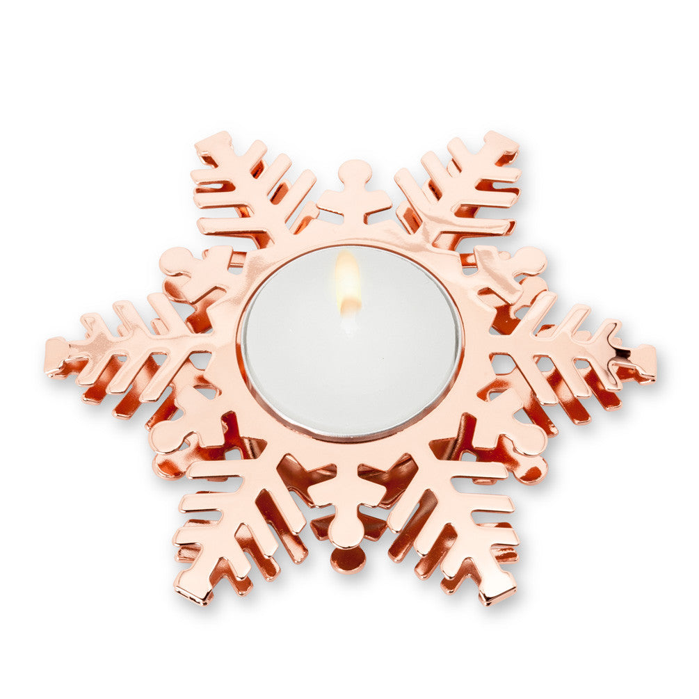 Rose Gold Snowflake Tealite Holder - Christmas - AC-Abbott Collection - Putti Fine Furnishings Toronto Canada