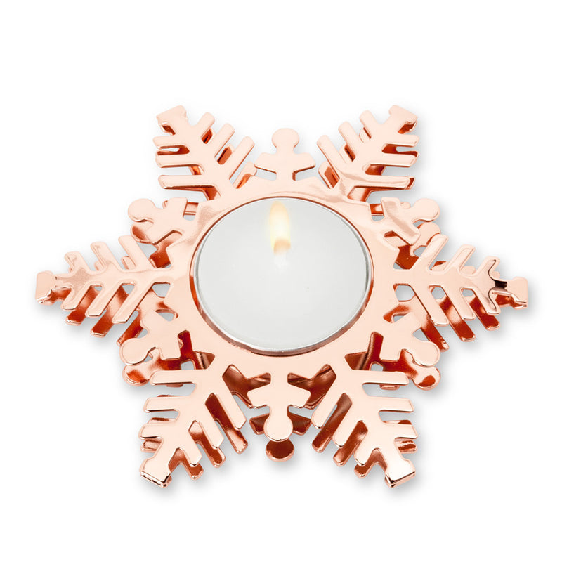 Rose Gold Snowflake Tealite Holder - Christmas - AC-Abbott Collection - Putti Fine Furnishings Toronto Canada