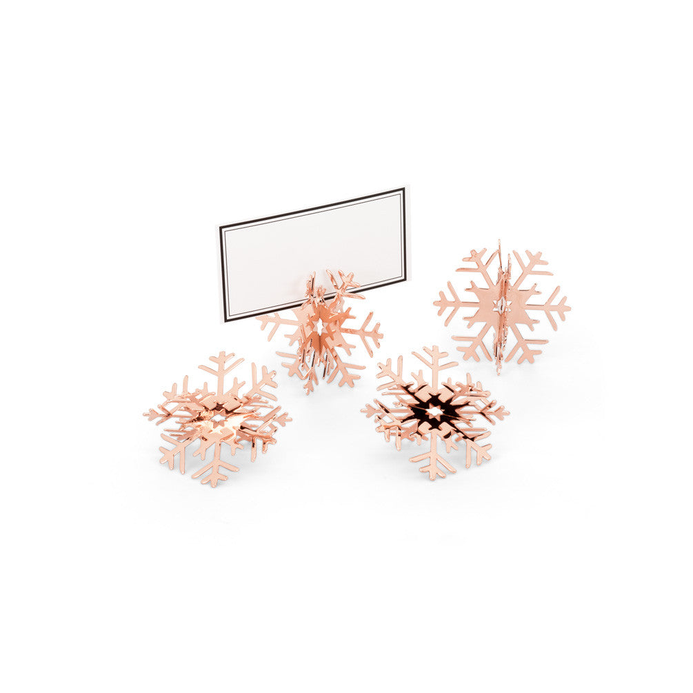 Rose Gold Snowflake Place Card Holder Ornaments - Christmas - AC-Abbott Collection - Putti Fine Furnishings Toronto Canada - 3