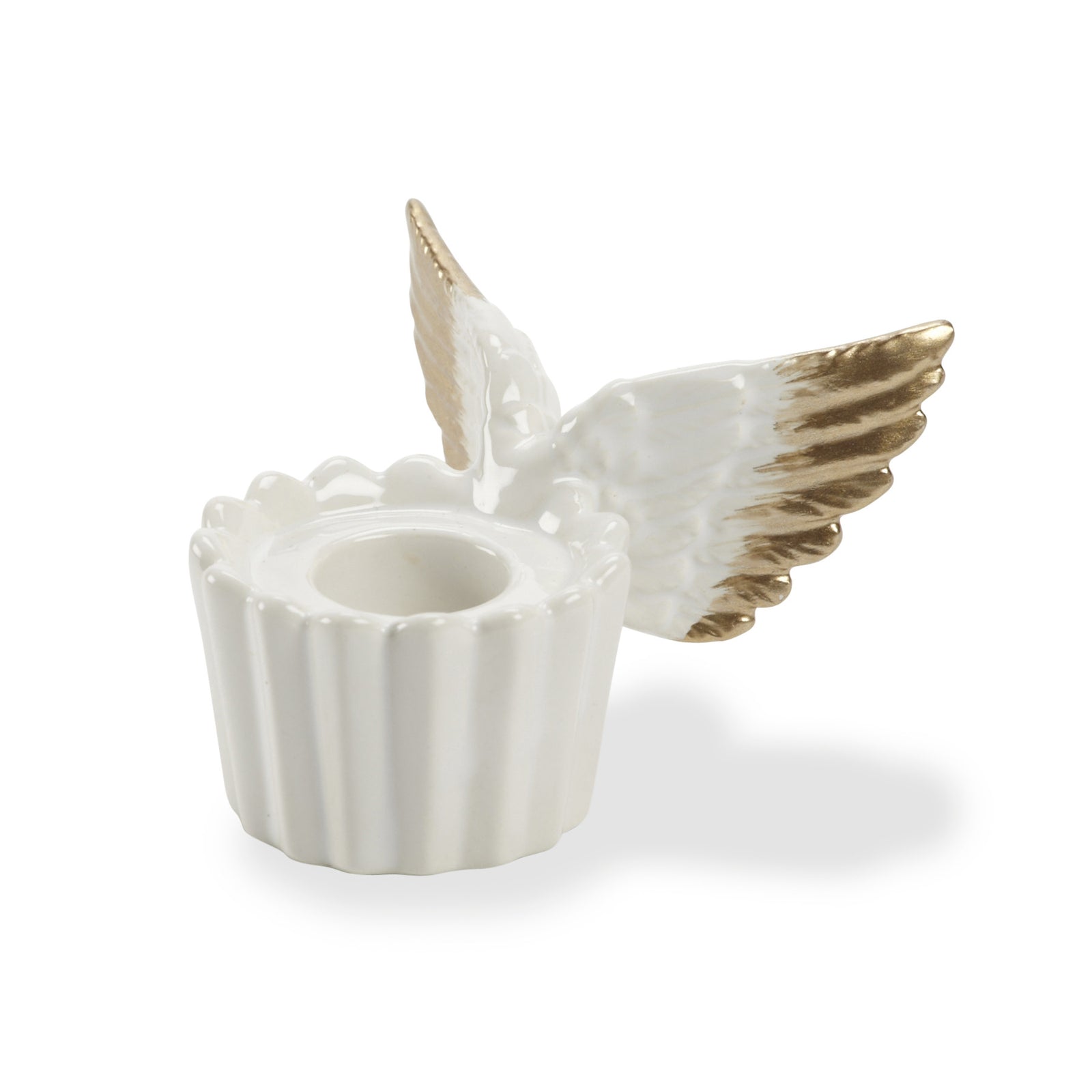 Small Gilded Wing Taper Holder, AC-Abbott Collection, Putti Fine Furnishings