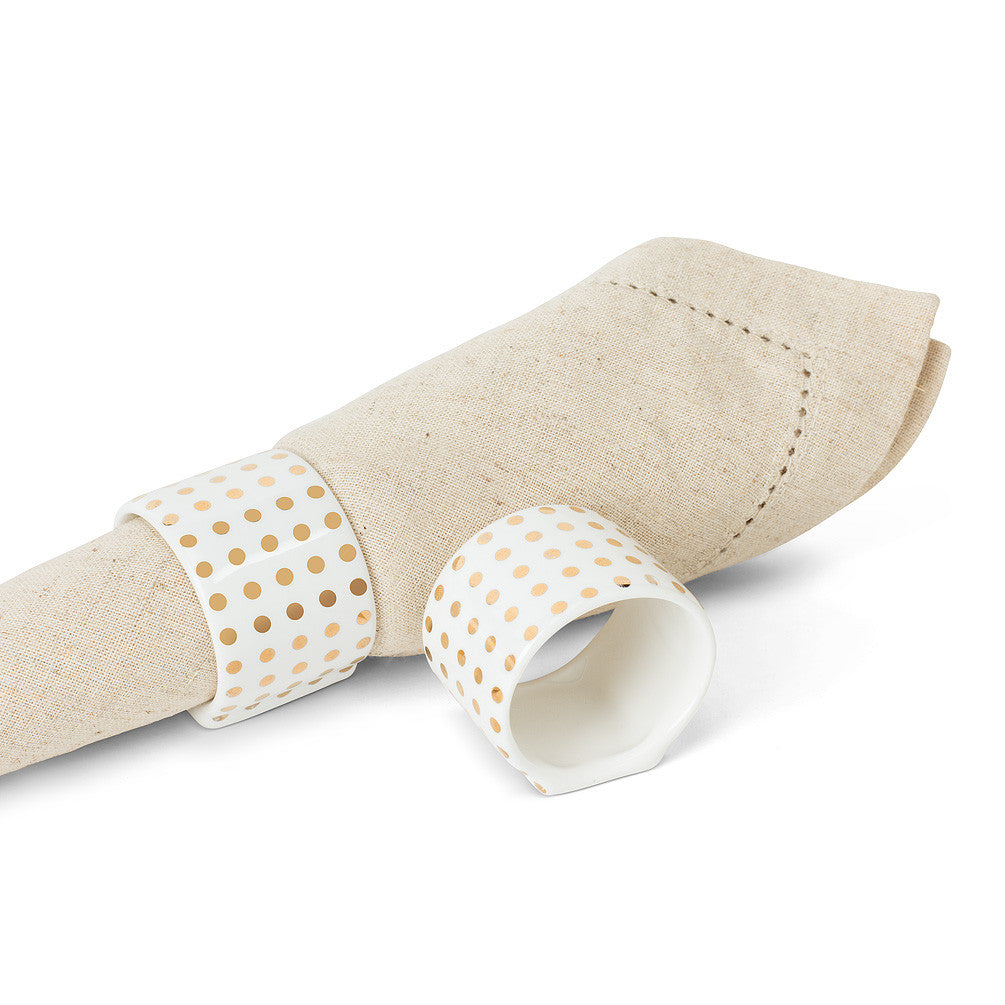 Gold Dot Ceramic Napkin Ring, AC-Abbott Collection, Putti Fine Furnishings