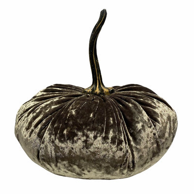 Small Velvet Pumpkin - Grey | Putti Fine Furnishings Canada