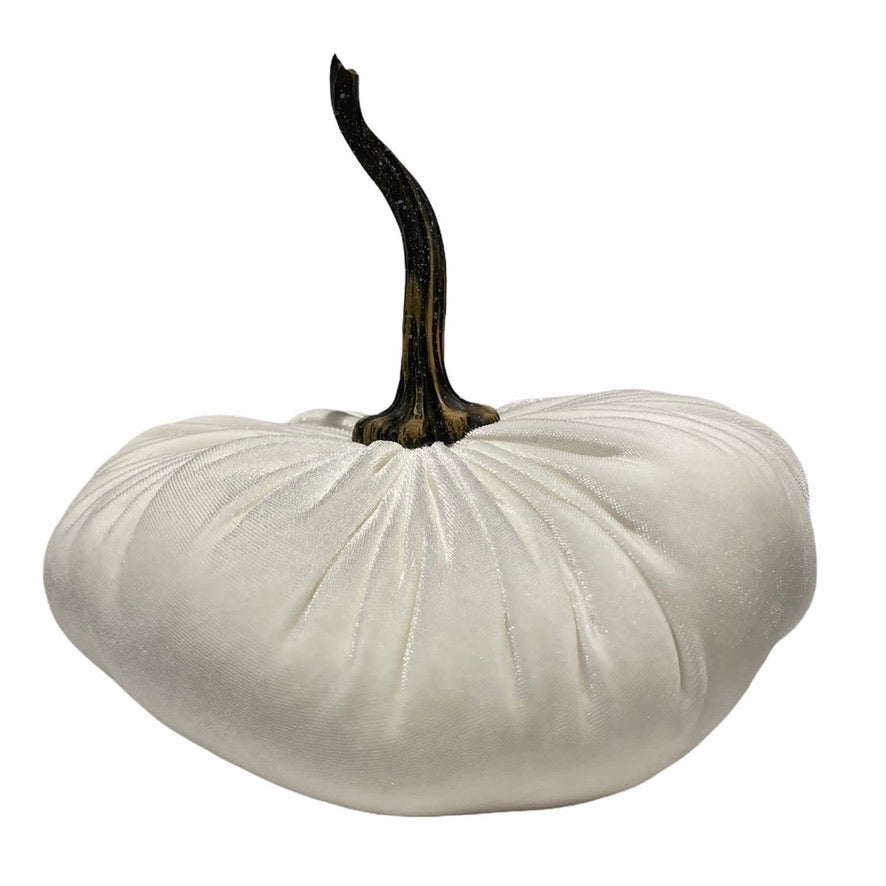 Extra Large Velvet Pumpkin - Ivory