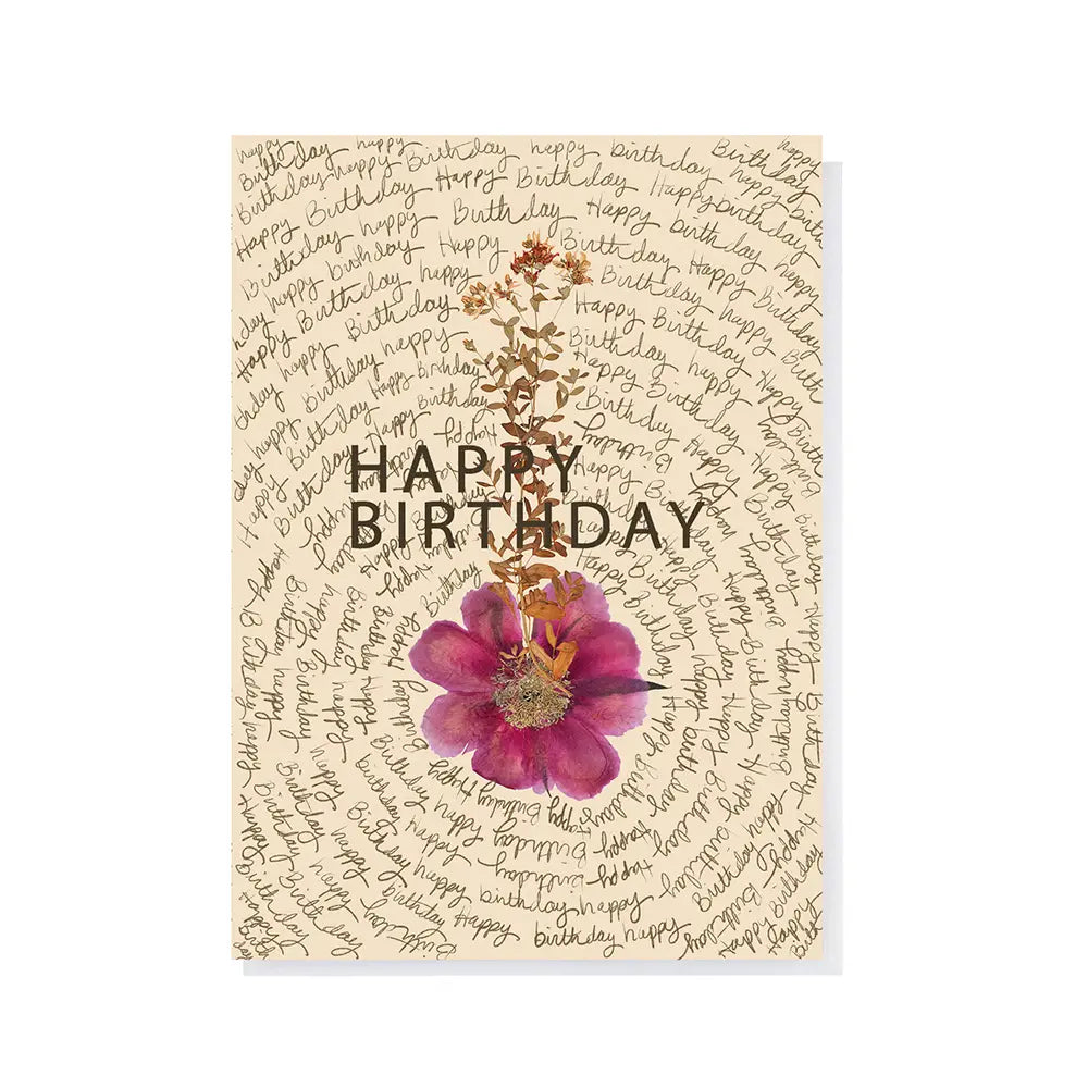Fireweed Birthday Script Greeting Card | Putti Celebrations 