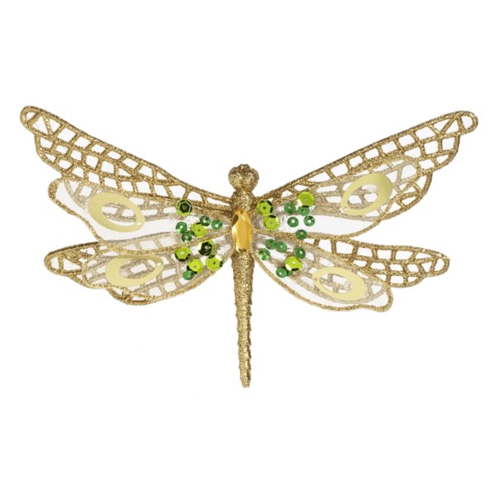 Glittered Dragonfly Clip Ornament