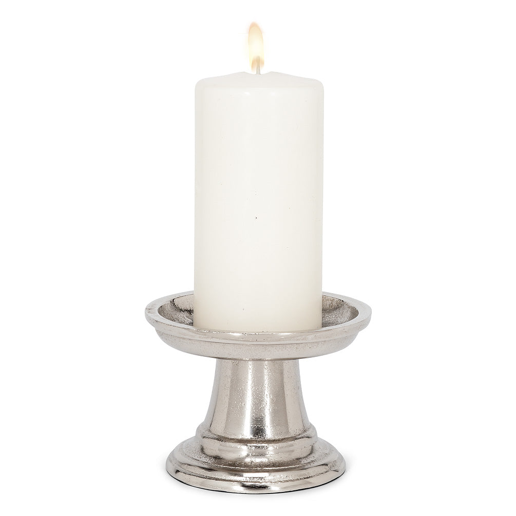 Small Chunky Aluminum Pillar Holder - Putti Fine furnishings Canada