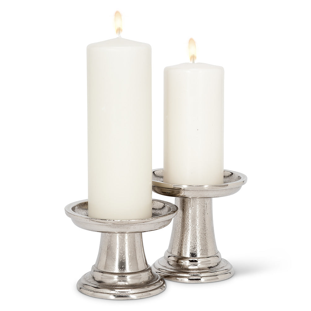 Small Chunky Aluminum Pillar Holder - Putti Fine furnishings Canada