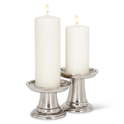 Small Chunky Aluminum Pillar Holder - Putti Fine furnishings Canada