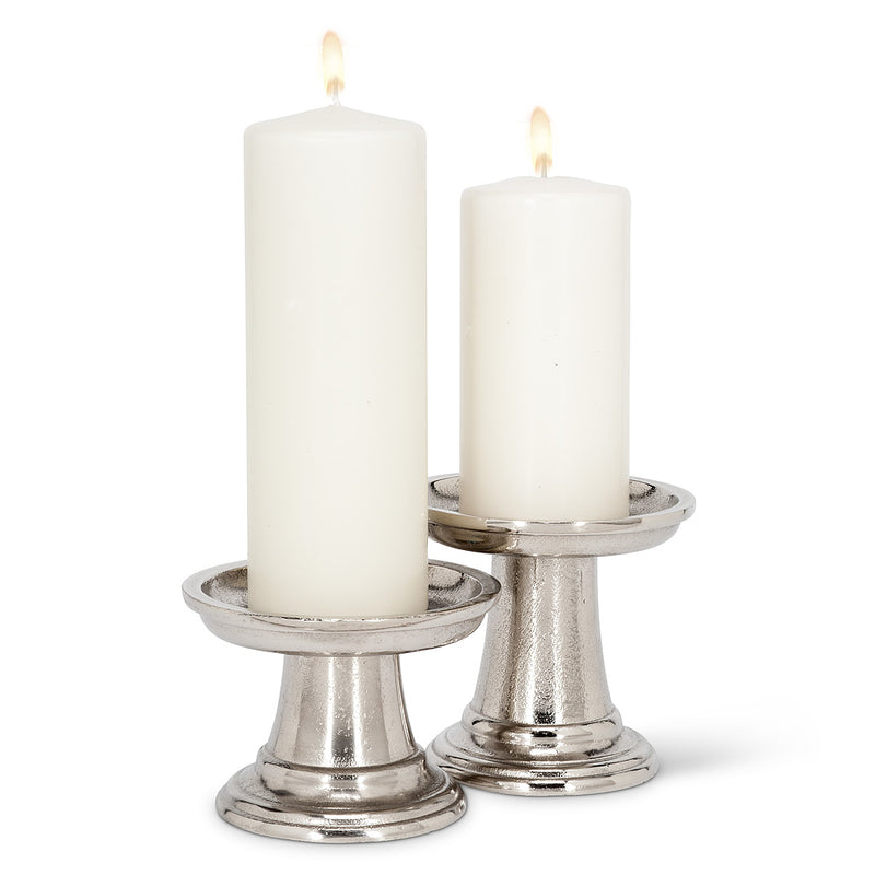 Small Chunky Aluminum Pillar Holder - Putti Fine furnishings Canada