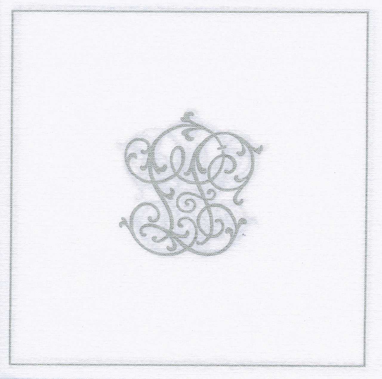 Francoise Paviot "Chiffres" Cocktail Napkin - Silver, FP-Francoise Paviot, Putti Fine Furnishings