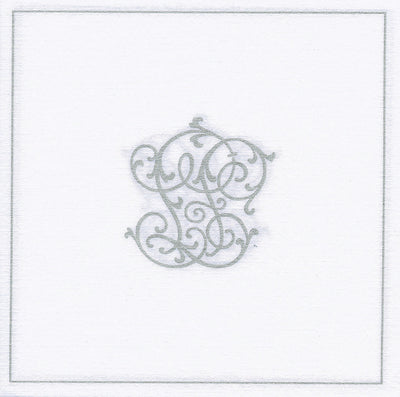 Francoise Paviot "Chiffres" Cocktail Napkin - Silver, FP-Francoise Paviot, Putti Fine Furnishings