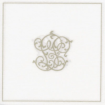 Francoise Paviot "Chiffres" Dinner Napkin - Gold, FP-Francoise Paviot, Putti Fine Furnishings