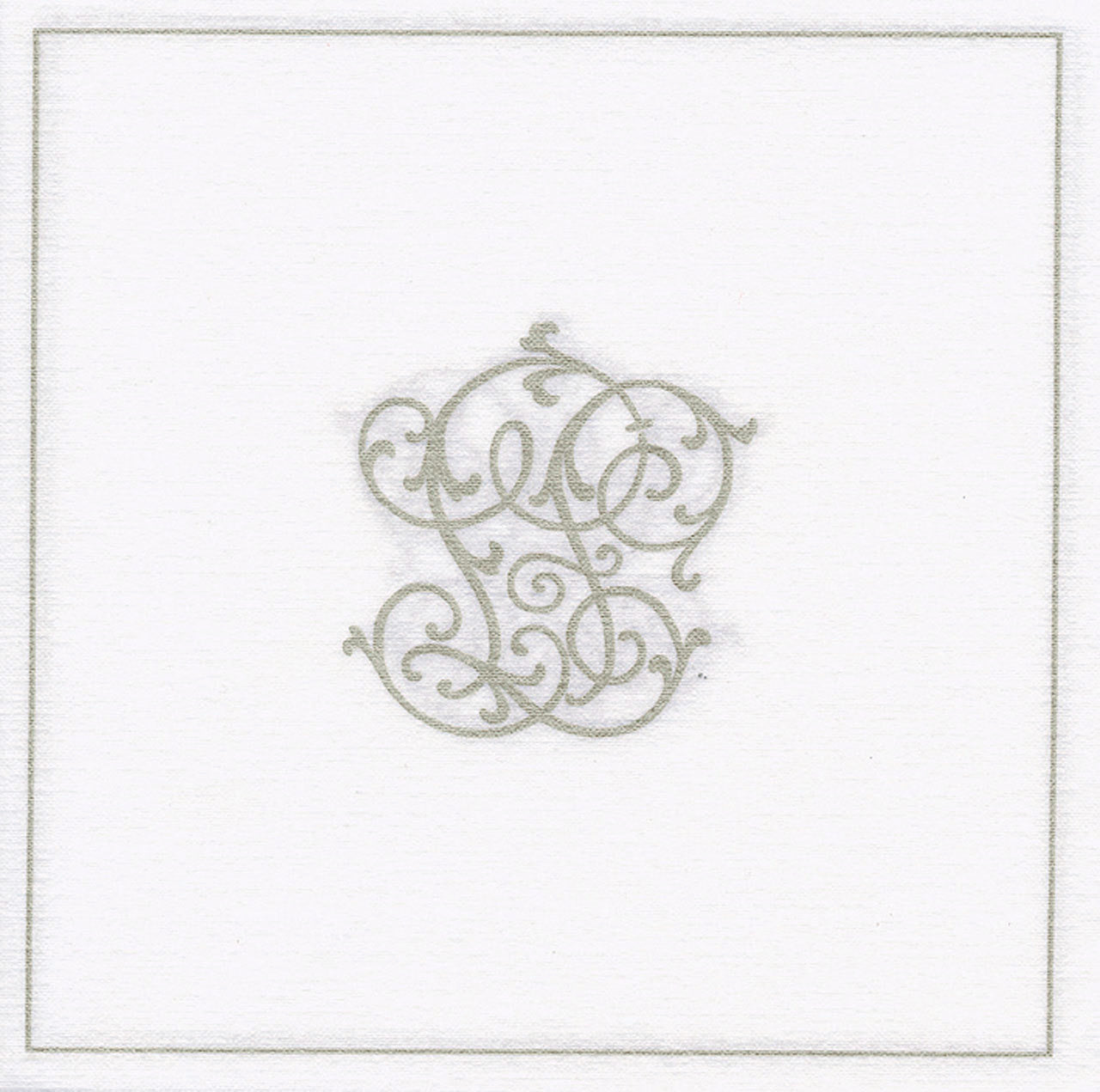Francoise Paviot "Chiffres" Dinner Napkin- Silver, FP-Francoise Paviot, Putti Fine Furnishings