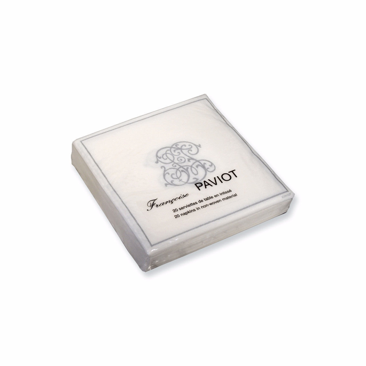 Francoise Paviot "Chiffres" Cocktail Napkin - Silver, FP-Francoise Paviot, Putti Fine Furnishings