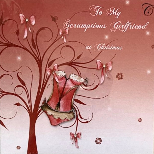 "To my truly scrumptious girlfriend at Christmas" Greeting Card