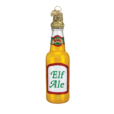 Old World Christmas Santa's Beer Bottle Glass Christmas Ornament - Elf Ale Christmas - Old World Christmas - Putti Fine Furnishings Toronto Canada - 2