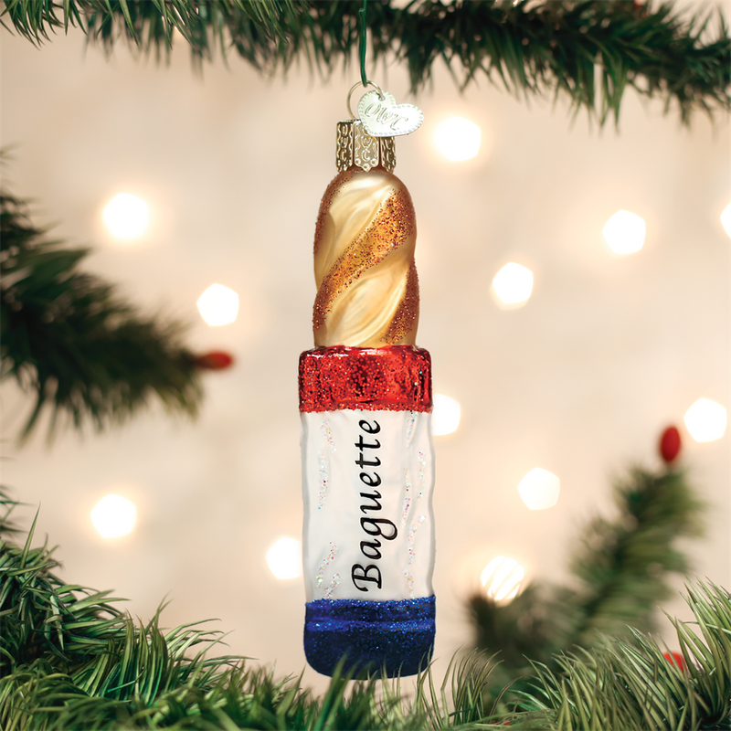 Old World Baguette Glass Christmas Ornament, OWC-Old World Christmas, Putti Fine Furnishings