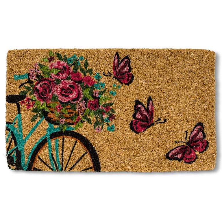 Butterfly & Bike Doormat | Putti Fine Furnishings Canada