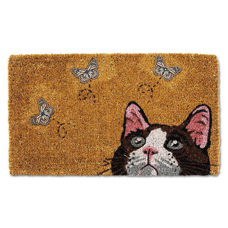 Cat with Butterflies Doormat | Putti Fine Furnishings Canada