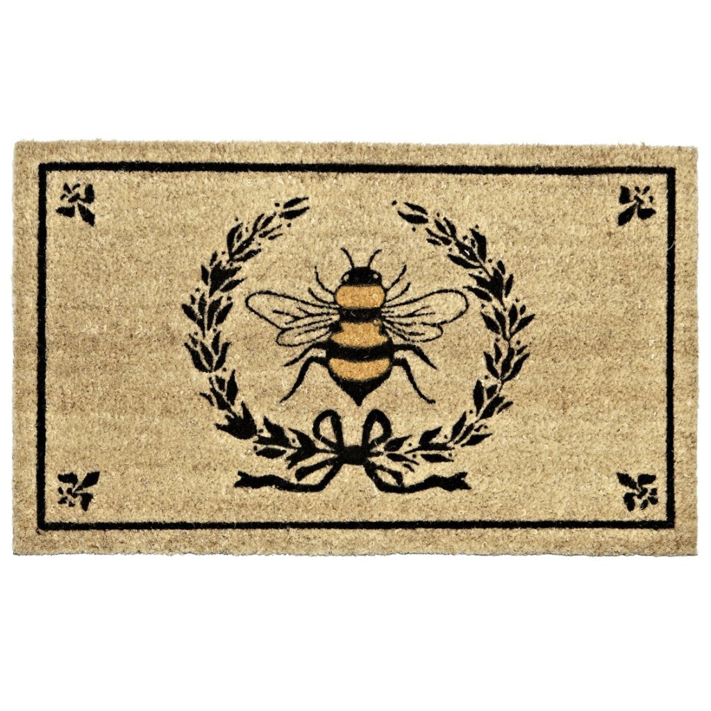 Bee in Crest Doormat, AC-Abbott Collection, Putti Fine Furnishings
